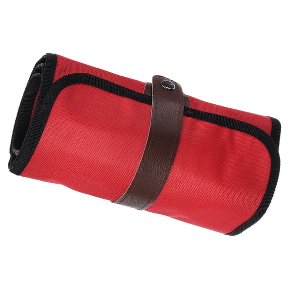 Uxcell Handmade 72 Slots Roll Up Pencil Case, Oxford Cloth Pencil Wrap Pouch Pen Holder Organizer Red