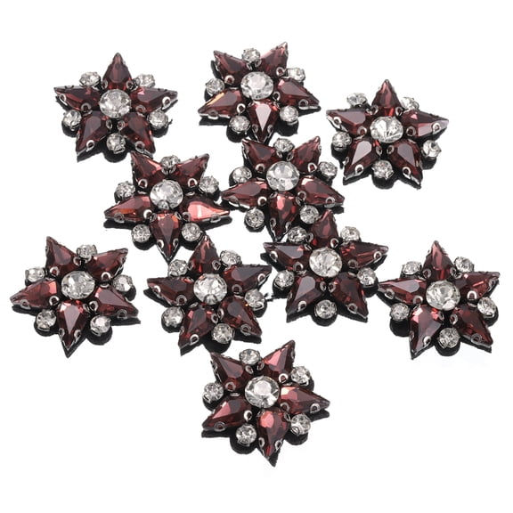Uxcell Handmade Star Beaded Patches, 10Pcs Rhinestone Appliques Star Patches Appliques for Clothing DIY, Purple