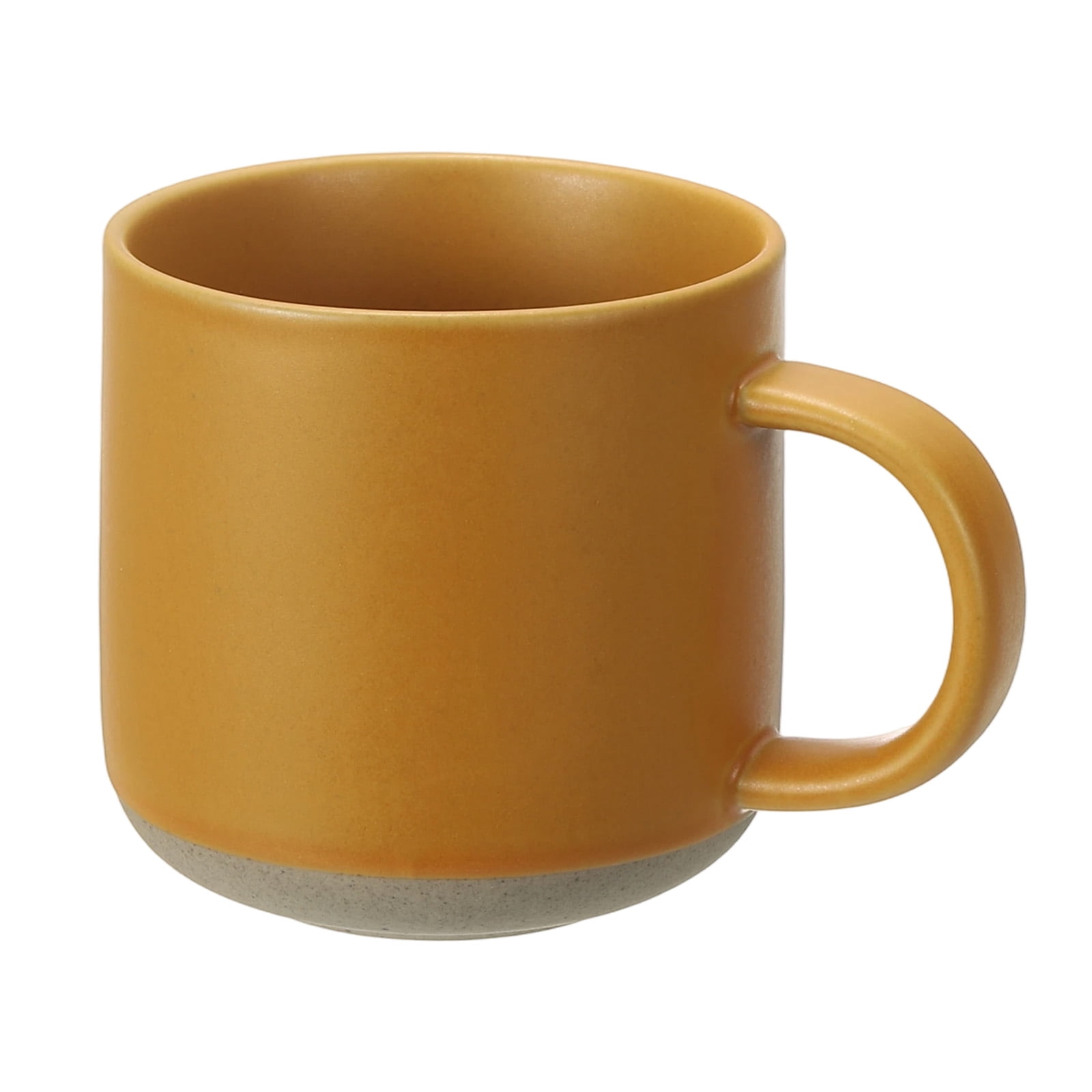Uxcell Handmade Vintage Espresso Cups, 12 oz Ceramic Coffee Mug Stoneware Tea Cup with Handle Dishwasher and Microwave Safe for Latte Cappuccino Milk Office Home Gifts, Yellow
