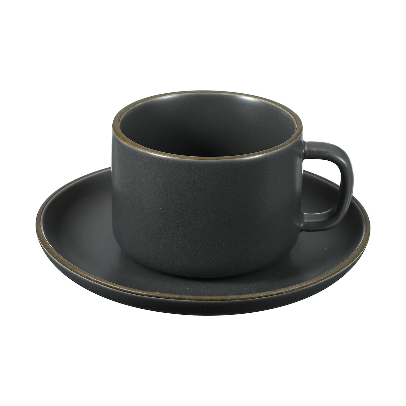 Uxcell Handmade Vintage Espresso Cups, 8 oz Coffee Cups and Saucers Ceramic  Tea Cup with Handle Dishwasher and Microwave Safe for Latte Cappuccino ...