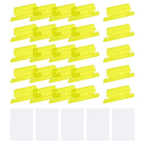 Uxcell Hanging File Folder Tabs, 2 Inch File Folder Tabs and Inserts Plastic Clear File Folder Labels Filing Tabs for Hanging File Folders, Yellow, 150 Pcs