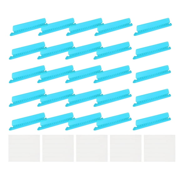 Uxcell Hanging File Folder Tabs, 4 Inch File Folder Tabs and Inserts Plastic Clear File Folder Labels Filing Tabs for Hanging File Folders, Blue, 50 Pcs