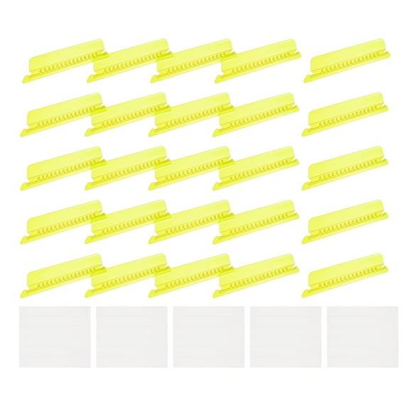 Uxcell Hanging File Folder Tabs, 4 Inch File Folder Tabs and Inserts Plastic Clear File Folder Labels Filing Tabs for Hanging File Folders, Yellow, 150 Pcs