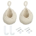 thumbnail image 1 of Uxcell Hanging Fruit Baskets for Kitchen, 2 Pack Mini Size Hanging Storage Basket, Beige, 1 of 7