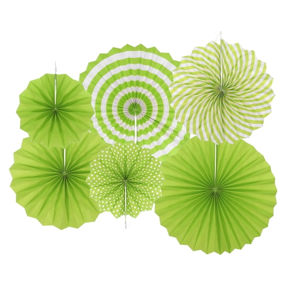 Uxcell Hanging Paper Fans Party Set 12Pcs Round Pattern Hanging Paper Fans Decoration for Home,Birthday Wedding(Green)