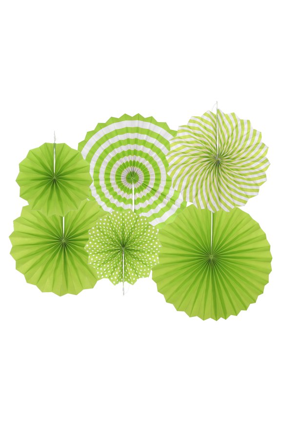 Hanging Paper Fans Party Set 12Pcs Round Pattern Hanging Paper Fans Decoration for Home,Birthday Wedding(Green)