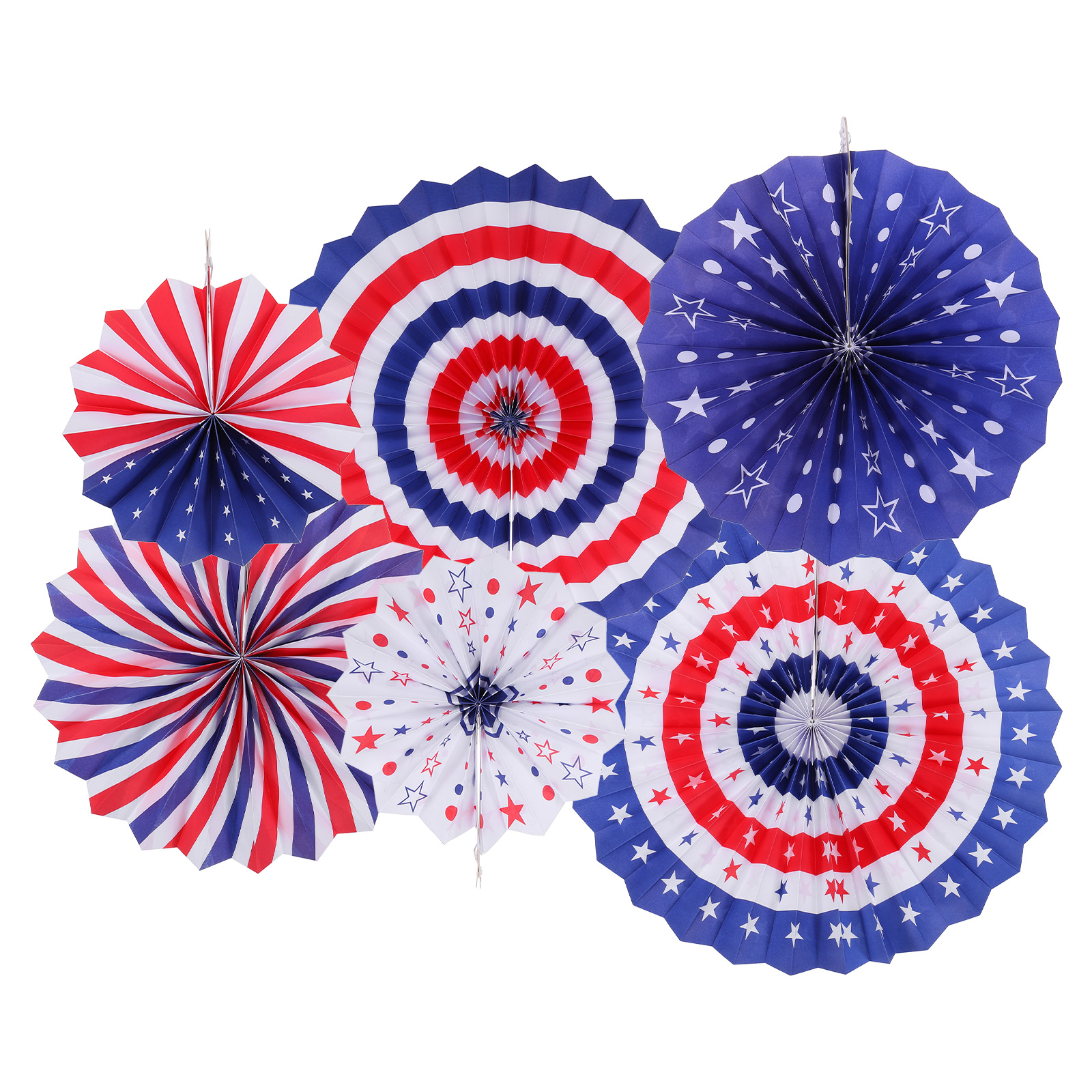Uxcell Hanging Paper Fans Party Set 6Pcs Round Pattern Hanging Paper
