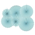 thumbnail image 1 of Uxcell Hanging Paper Fans Party Set 6Pcs Round Pattern Hanging Paper Fans Decoration for Home Birthday Wedding(Blue), 1 of 6