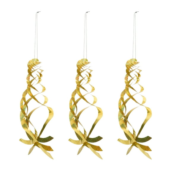 Uxcell Hanging Reflective Control Scare Bird Device Bird Spiral Reflector, Gold 3Pack
