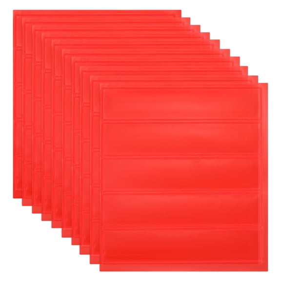 Uxcell Hard Hat Reflective Stickers, (5 x 6 Inch, Bright Red) (10 Pcs), Retro Reflective Safety Tape Durable Adhesive Helmet Stickers, Suit for - Hard Hats/Helmets/Mailboxes