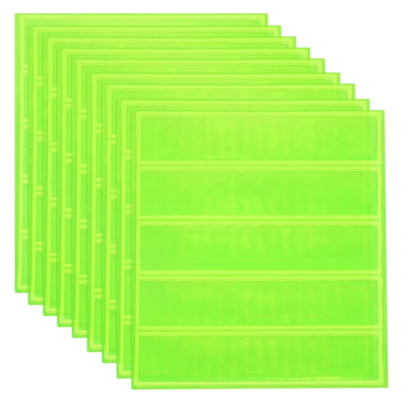 Uxcell Hard Hat Reflective Stickers, (5 x 6 Inch, Fluorescent Yellow Green) (10 Pcs), Retro Reflective Safety Tape Durable Adhesive Helmet Stickers, Suit for - Hard Hats/Helmets/Mailboxes