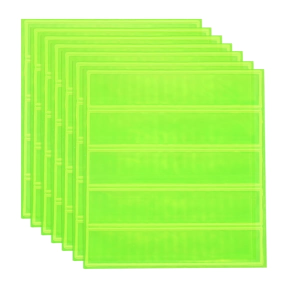Uxcell Hard Hat Reflective Stickers, (5 x 6 Inch, Fluorescent Yellow Green) (7 Pcs), Retro Reflective Safety Tape Durable Adhesive Helmet Stickers, Suit for - Hard Hats/Helmets/Mailboxes