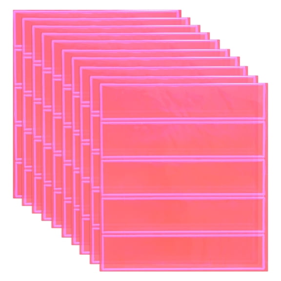 Uxcell Hard Hat Reflective Stickers, (5 x 6 Inch, Pink) (10 Pcs), Retro Reflective Safety Tape Durable Adhesive Helmet Stickers, Suit for - Hard Hats/Helmets/Mailboxes
