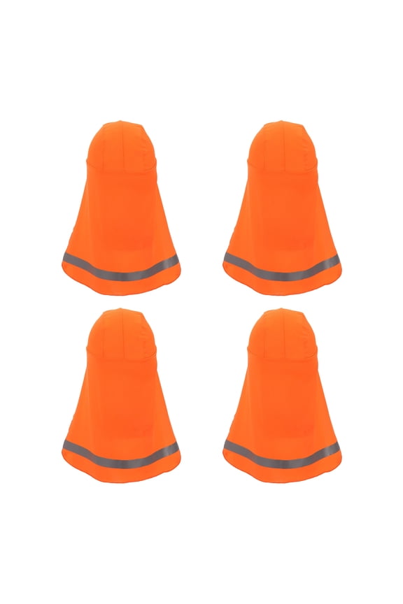 Hard Hat Sun Shade, 4 Pcs Hard Hat Liner Neck Shade Sun Protector, Fluorescent Orange