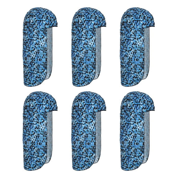 Uxcell Hard Hat Sun Shade, 6 Pack Cooling Skull Cap Quick Dry Neck Shade Cap for Men Women, Blue-plaid