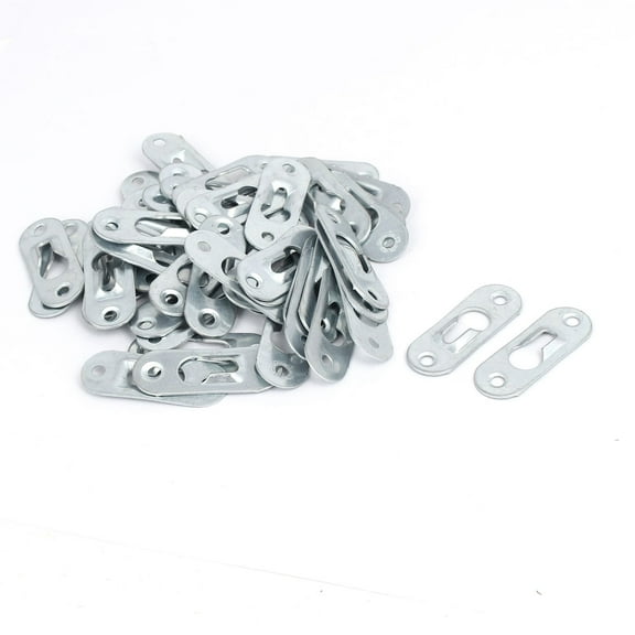 Uxcell Hardware 1.8" Length Metal Glass Mirror Picture Hanging Plate Bracket, 50 Pack