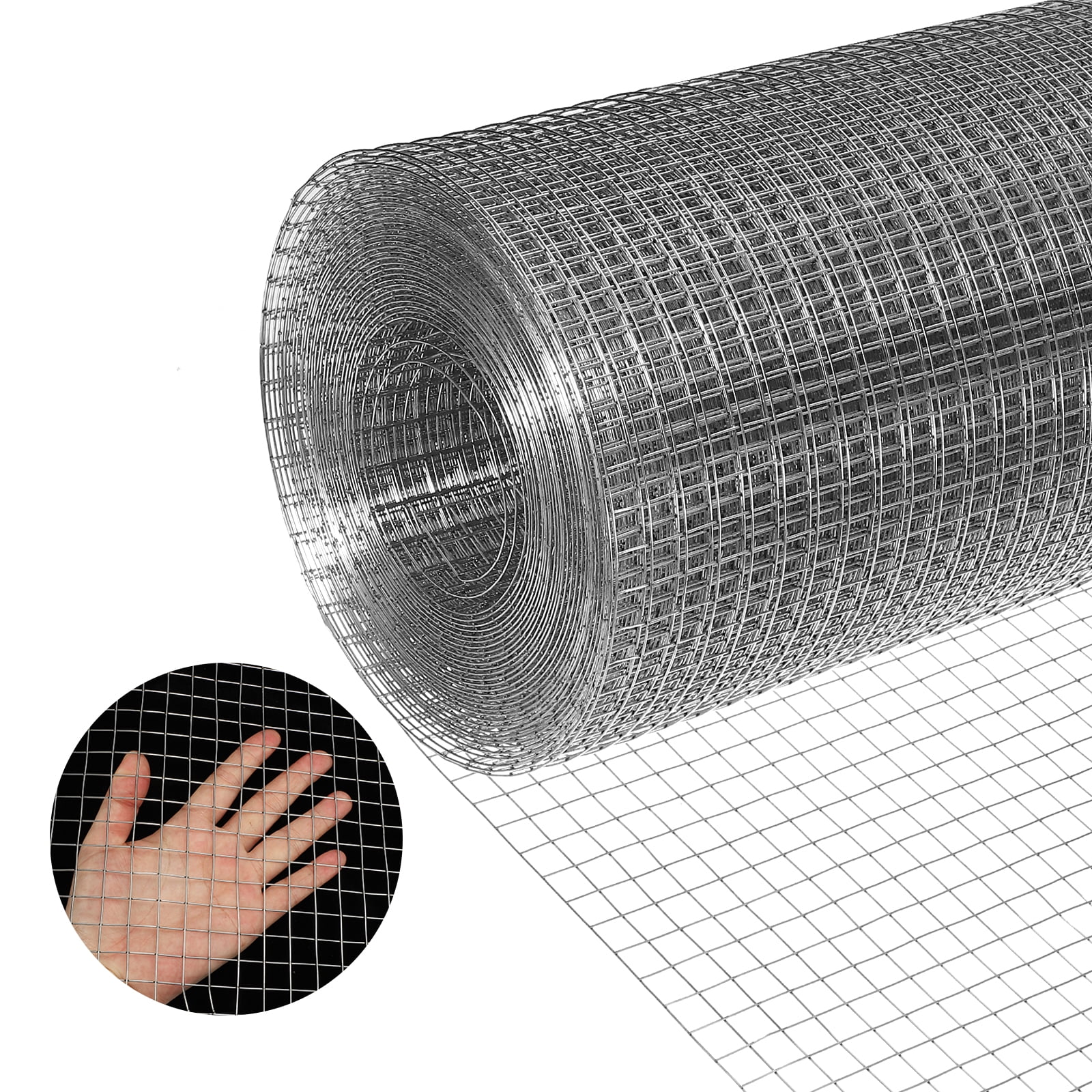 Uxcell Hardware Cloth 16" x 50' 19GA Galvanized Steel Wire Mesh 1/2" Mesh Chicken Wire Fence Poultry Netting Rabbit Fence for Garden Flower Bed Snake Rat Protection Gutter Guard DIY Crafts