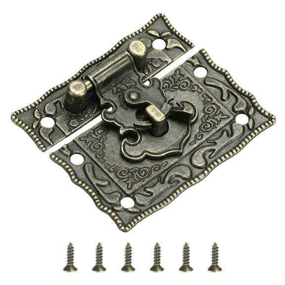 Uxcell Hasp Clasp Latch Lock, 43 x 51mm Decorative Retro Toggle Latch, Bronze