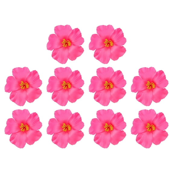 Uxcell Hawaiian Hibiscus Flowers Artificial Flowers Hair Clip DIY Foam Hibiscus Flower Pink 10 Pack