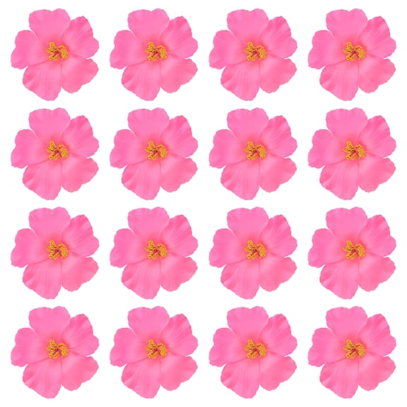 Uxcell Hawaiian Hibiscus Flowers Artificial Flowers Hair Clip DIY Foam Hibiscus Flower Pink 16 Pack