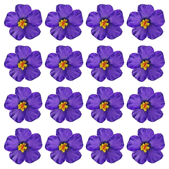 Uxcell Hawaiian Hibiscus Flowers Artificial Flowers Hair Clip DIY Foam Hibiscus Flower Violet 16 Pack