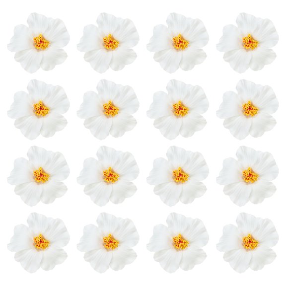 Uxcell Hawaiian Hibiscus Flowers Artificial Flowers Hair Clip DIY Foam Hibiscus Flower White 16 Pack