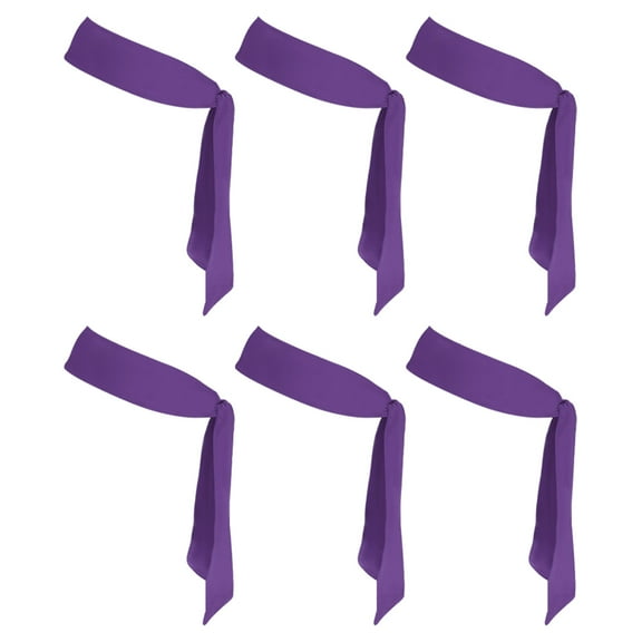 Head Ties Headbands, 6 Pcs Ninja Karate Headband Adjustable Sports Tie for Men Women Running Tennis Yoga, Dark Purple