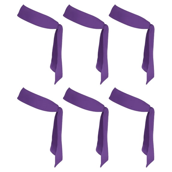 Head Ties Headbands, 6 Pcs Ninja Karate Headband Adjustable Sports Tie for Men Women Running Tennis Yoga, Dark Purple