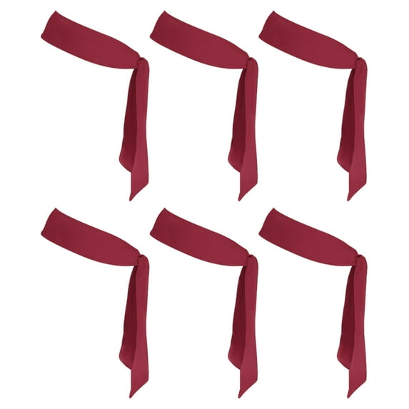Head Ties Headbands, 6 Pcs Ninja Karate Headband Adjustable Sports Tie for Men Women Running Tennis Yoga, Dark Red