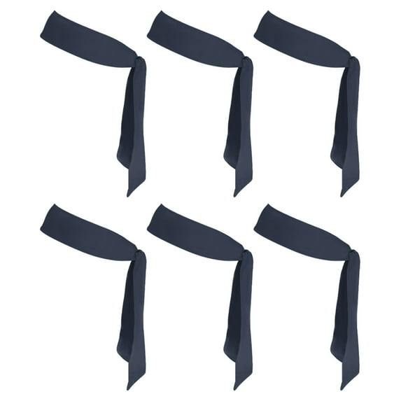 Head Ties Headbands, 6 Pcs Ninja Karate Headband Adjustable Sports Tie for Men Women Running Tennis Yoga, Navy Blue