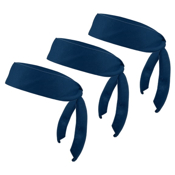 Uxcell Head Ties Headband Ninja Karate Headband Adjustable Sports Tie Back Navy Blue, 3 Pack