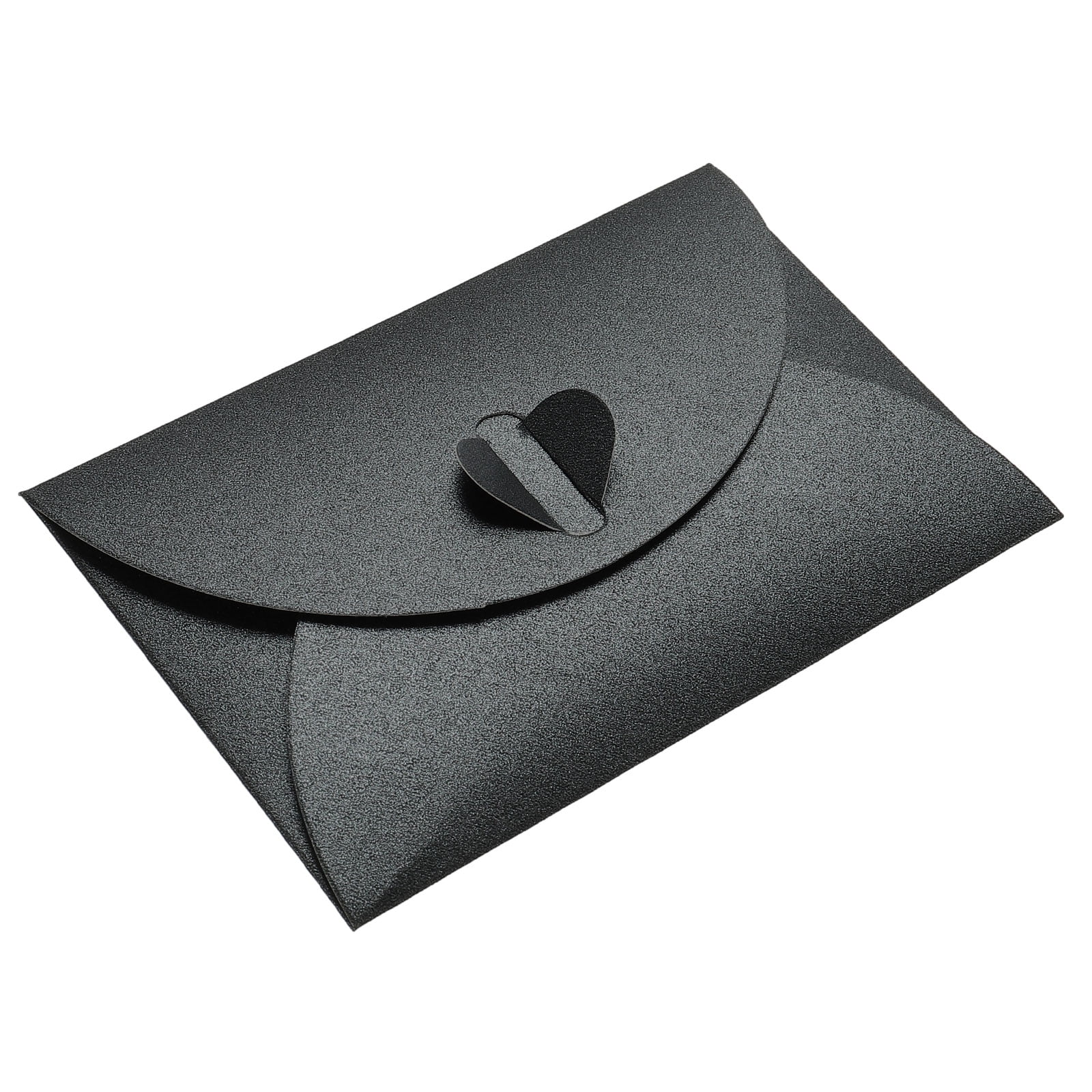 Uxcell Heart Clasp Tiny Items Storage Card Holder Mini Envelopes, Black ...