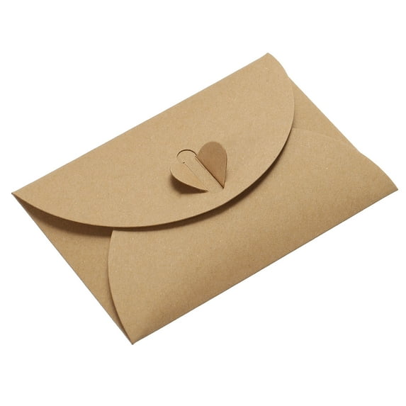 Uxcell Heart Clasp Tiny Items Storage Card Holder Mini Envelopes, Brown 24 Pack