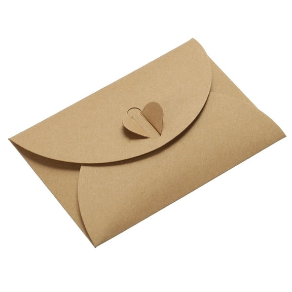 Uxcell Heart Clasp Tiny Items Storage Card Holder Mini Envelopes, Brown 50 Pack