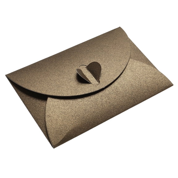 Uxcell Heart Clasp Tiny Items Storage Card Holder Mini Envelopes, Coffee Color 50 Pack