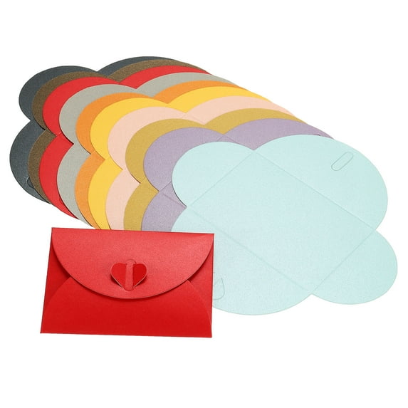 Uxcell Heart Clasp Tiny Items Storage Card Holder Mini Envelopes, Multicolor 50 Pack