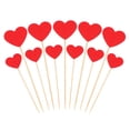 thumbnail image 1 of Uxcell 50Pcs Heart Cupcake Toppers Star Cupcake Picks Birthday Decoration Red, 1 of 7
