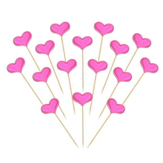 Uxcell Heart Cupcake Toppers Love Heart Cake Toppers Mini Cupcake Picks, Fit for Birthday Party Cake Decorations Purple