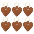 thumbnail image 1 of Uxcell Heart Leather Keychains Leather Key Fobs with Key Rings Keychain Holder for Wedding Gifts Brown 6 Pack, 1 of 6