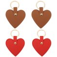 thumbnail image 1 of Uxcell Heart Leather Keychains Leather Key Fobs with Key Rings Keychain Holder for Wedding Gifts Brown, Red 4 Pack, 1 of 6