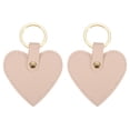 thumbnail image 1 of Uxcell Heart Leather Keychains Leather Key Fobs with Key Rings Keychain Holder for Wedding Gifts Pink 2 Pack, 1 of 6
