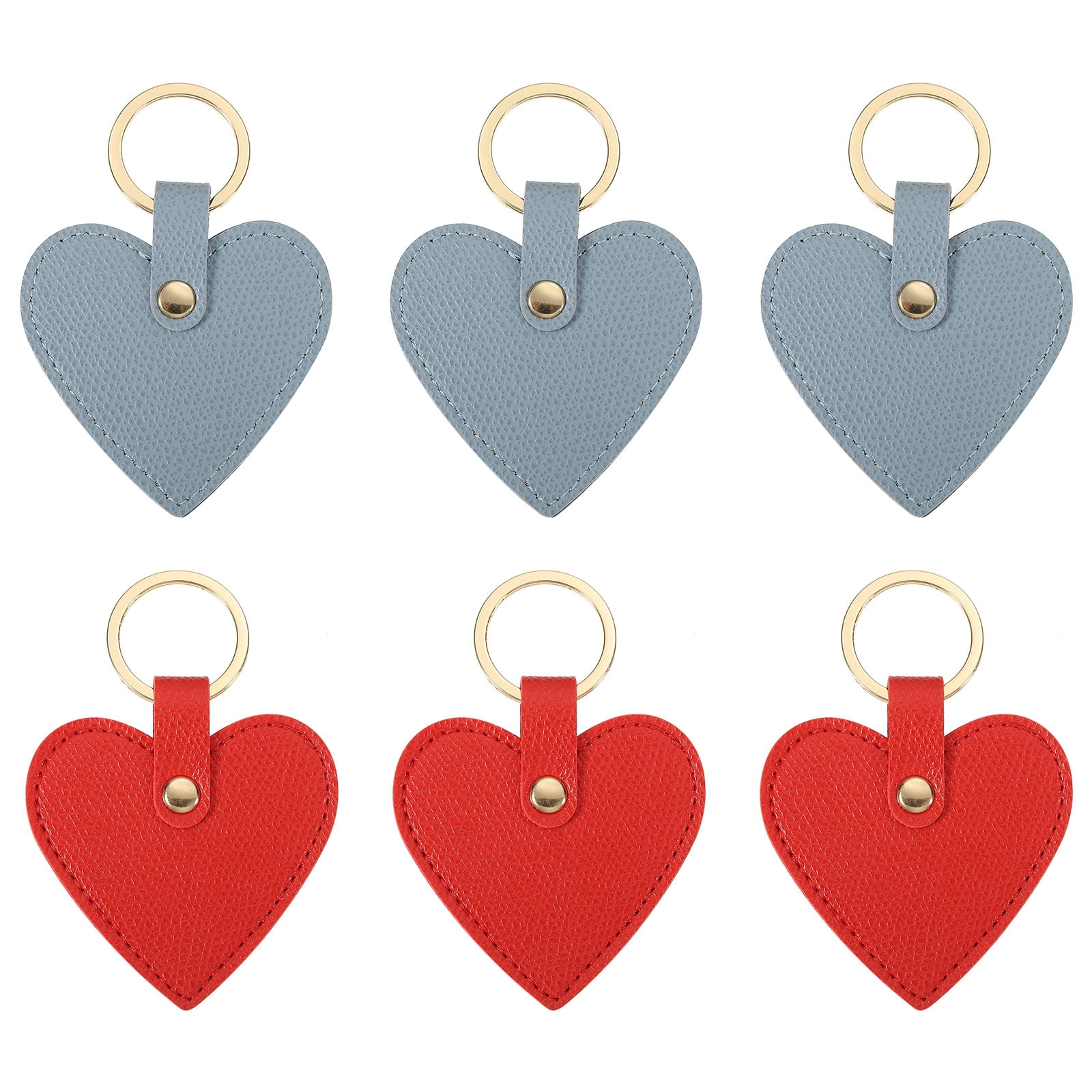 Febs Keychain Uxcell Heart Leather Keychains Leather Key Fobs with Key Rings Keychain ...