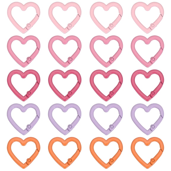 Uxcell Heart Shape Swivel Buckles Zinc Alloy Spring Snap Keychain Clip Hanging Snap Hook 5 Colors 20 Pcs