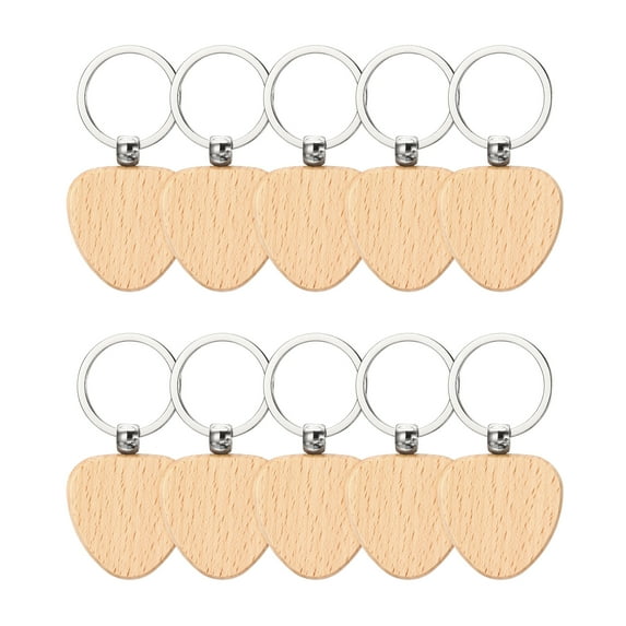 Uxcell Heart Shape Wooden Keychain Blanks, Unfinished Wooden Blanks for DIY Gift Crafts, Wood Color 10 Pcs