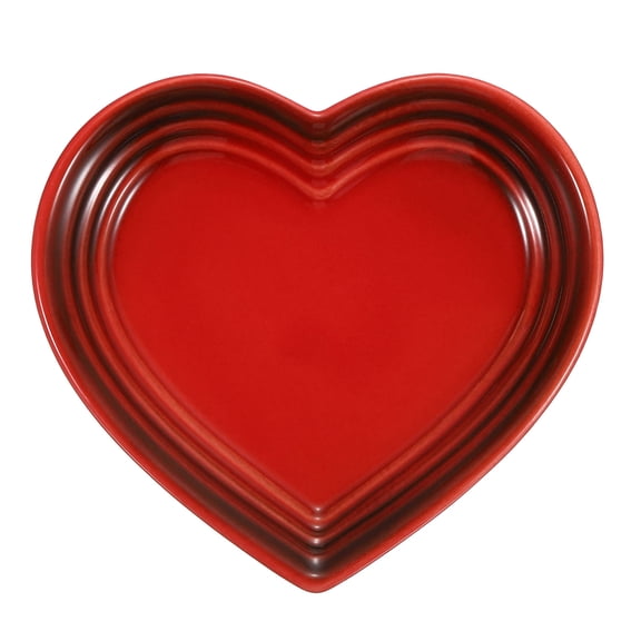 Uxcell Heart Shaped Ceramic Spoon Rest, 5 Inch Tea Spoon Holder Heat Resistant Porcelain Utensil Spatula Rest for Coffee Bar Kitchen Dining Table Decor Valentine Mother's Day Gift, Red