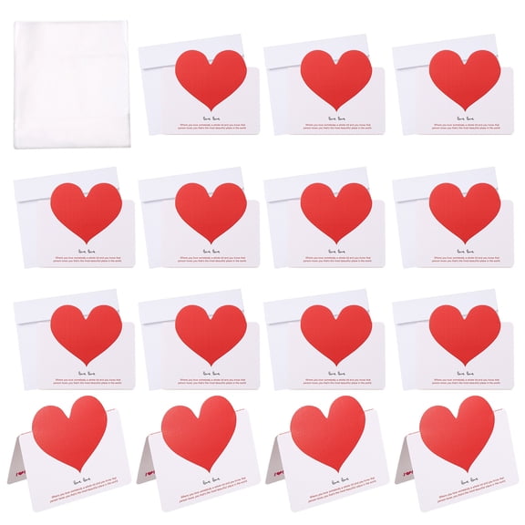 Uxcell Heart Shaped Greeting Card with Envelope 24 Set, (5.4 x 3.9-Inch, White/White), Foldable Best Wishes Note Card, Great for Friends Anniversary Wedding Party