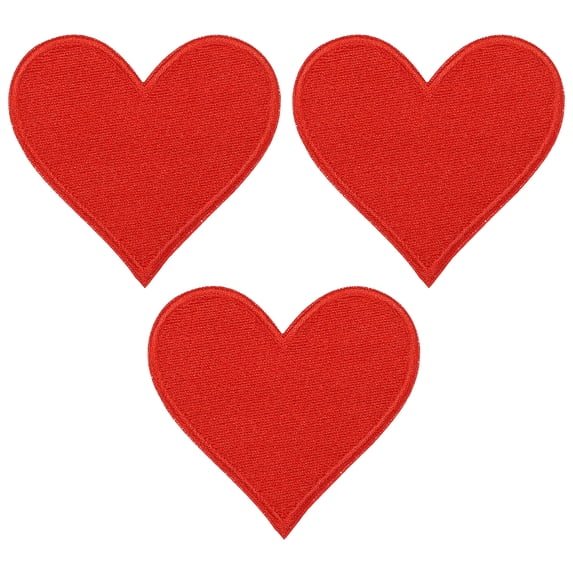 Uxcell Heart Shaped Iron-on Patches for Clothing Packaging Gifts Clothing Home Textiles Red 3 Pcs