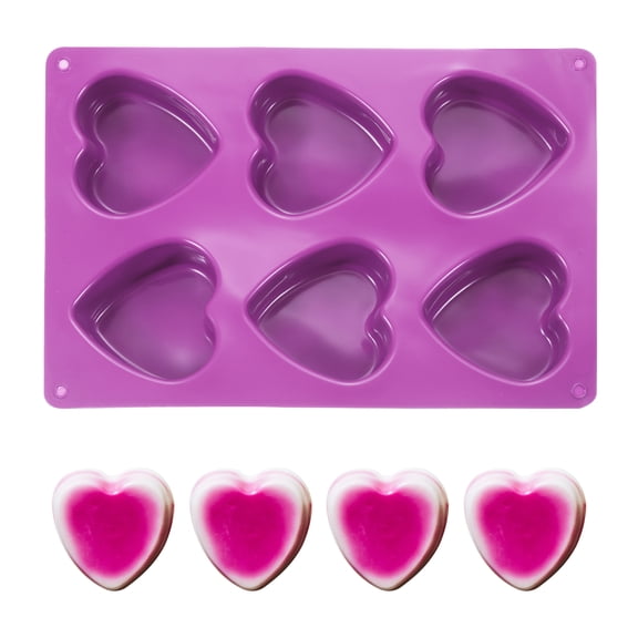 Uxcell Heart Shaped Silicone Mould, 3D Love Heart Chocolate Mould Non-Stick Silicone Heart Valentines Moulds for Baking, DIY, Craft, Lover Cake Candy, Handmade Soap(Dark Purple)