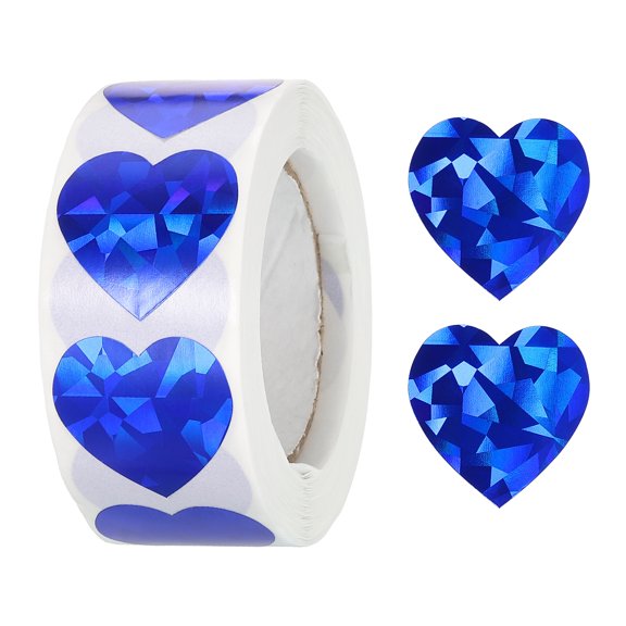 Uxcell Heart Shaped Sticker 1 Inch Self Adhesive Love Sticker Label for Valentine Day, Light Blue 500 Pcs