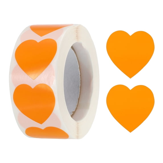 Uxcell Heart Shaped Sticker 1 Inch Self Adhesive Love Sticker Label for ...